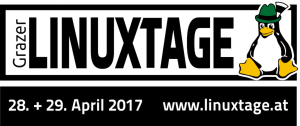 Linuxtage poster displaying the date of the event.
