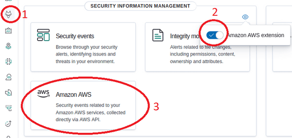 Enabling AWS Extension in Wazuh APP