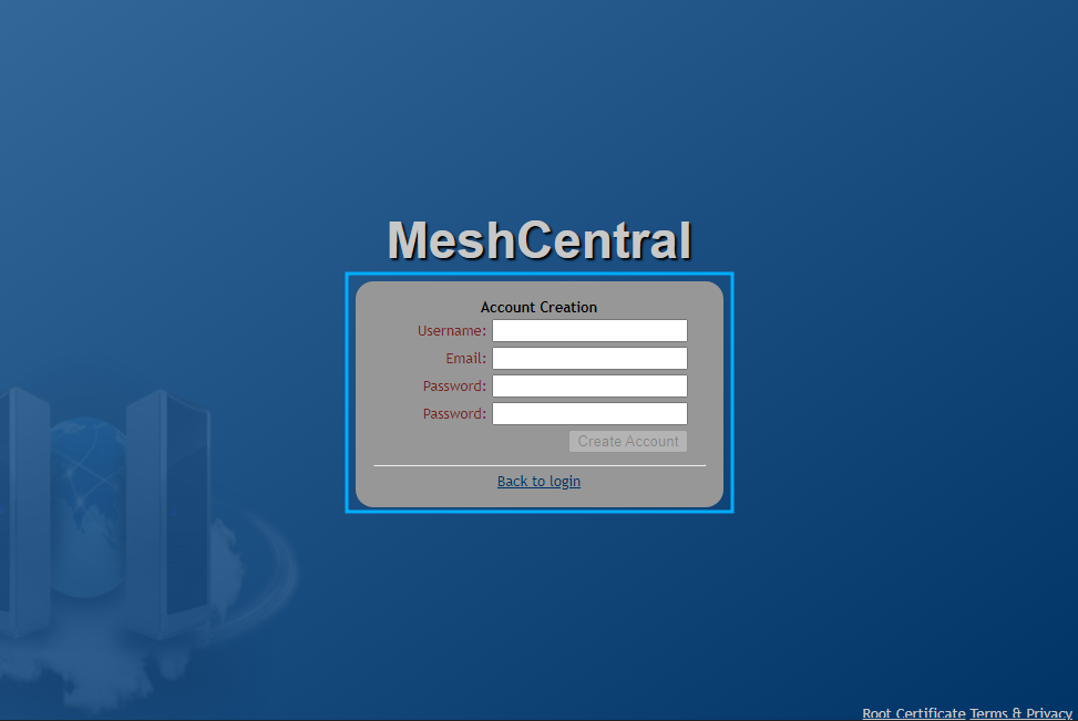 meshcentral login