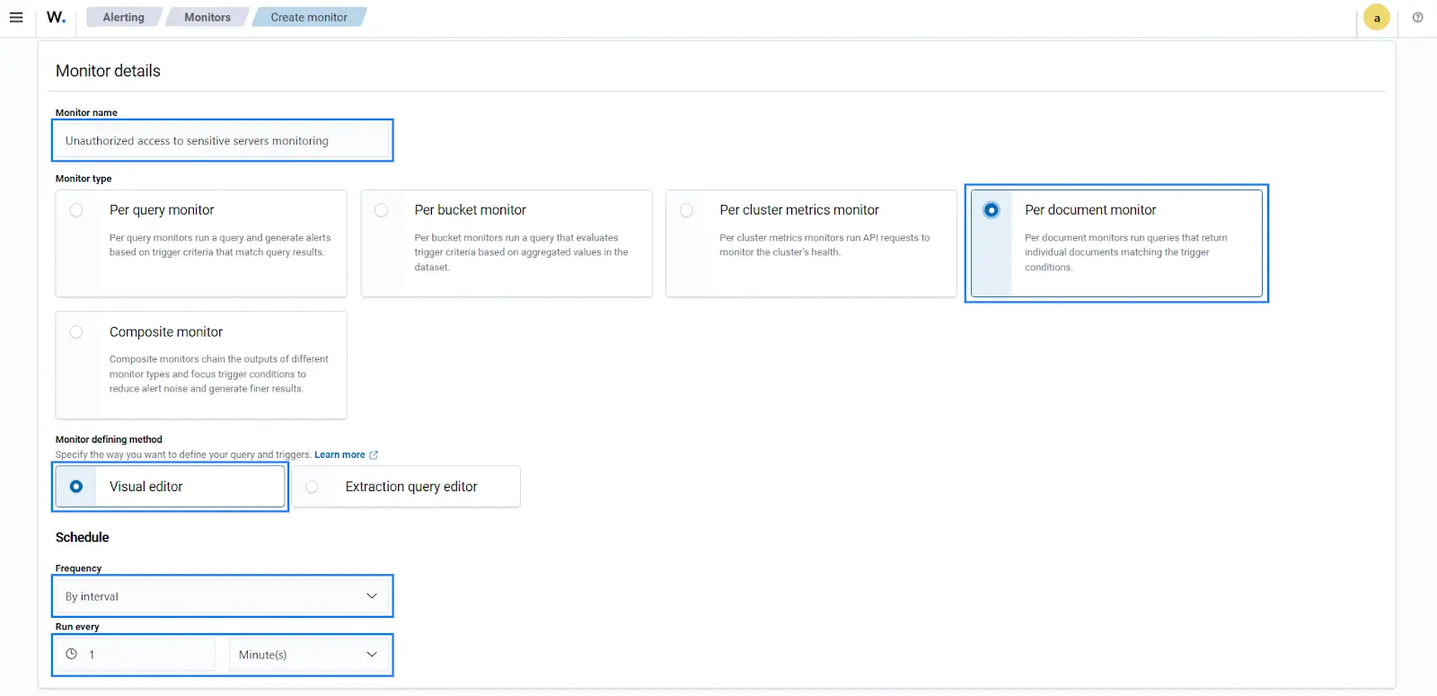 Configure monitor details