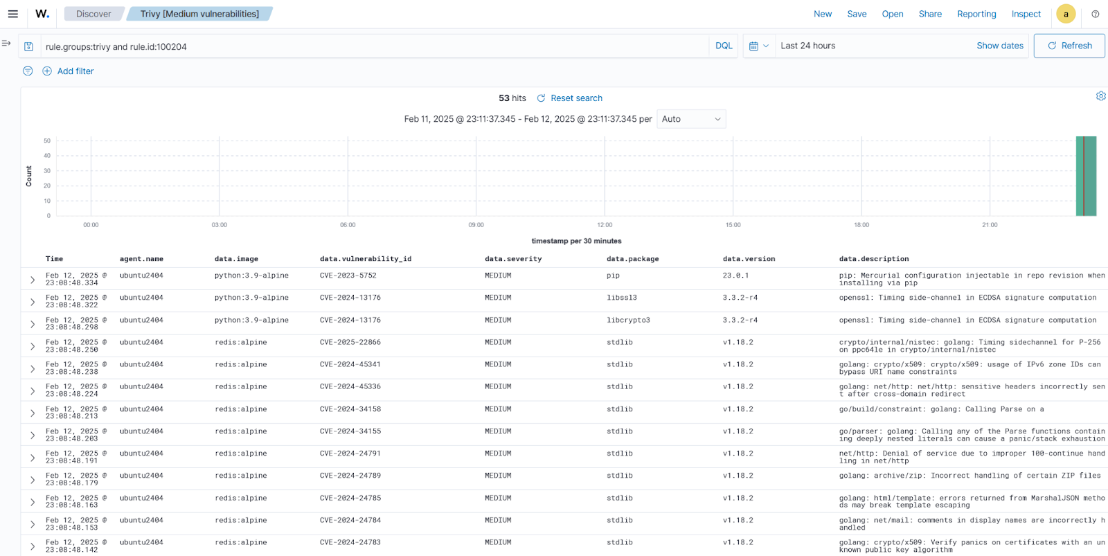 Medium Vulnerability alerts