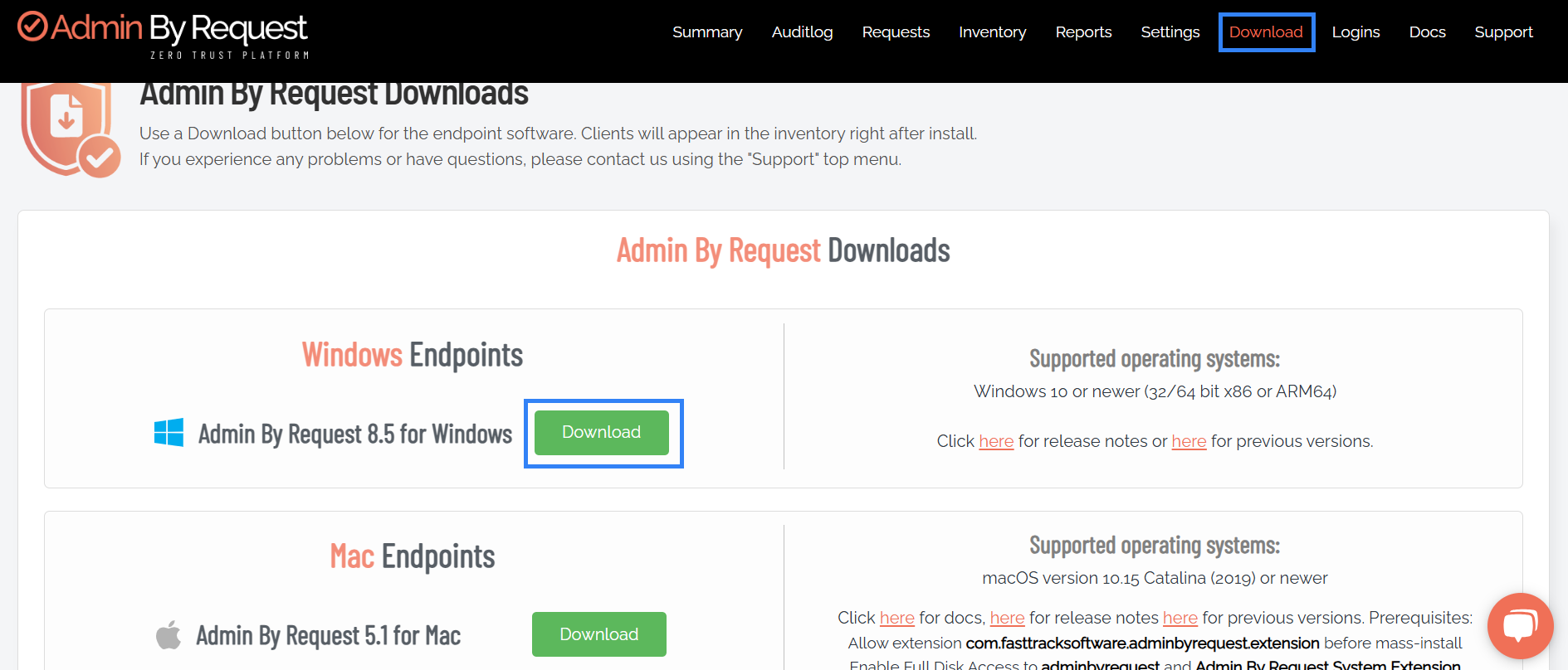 Admin By Request dashboard