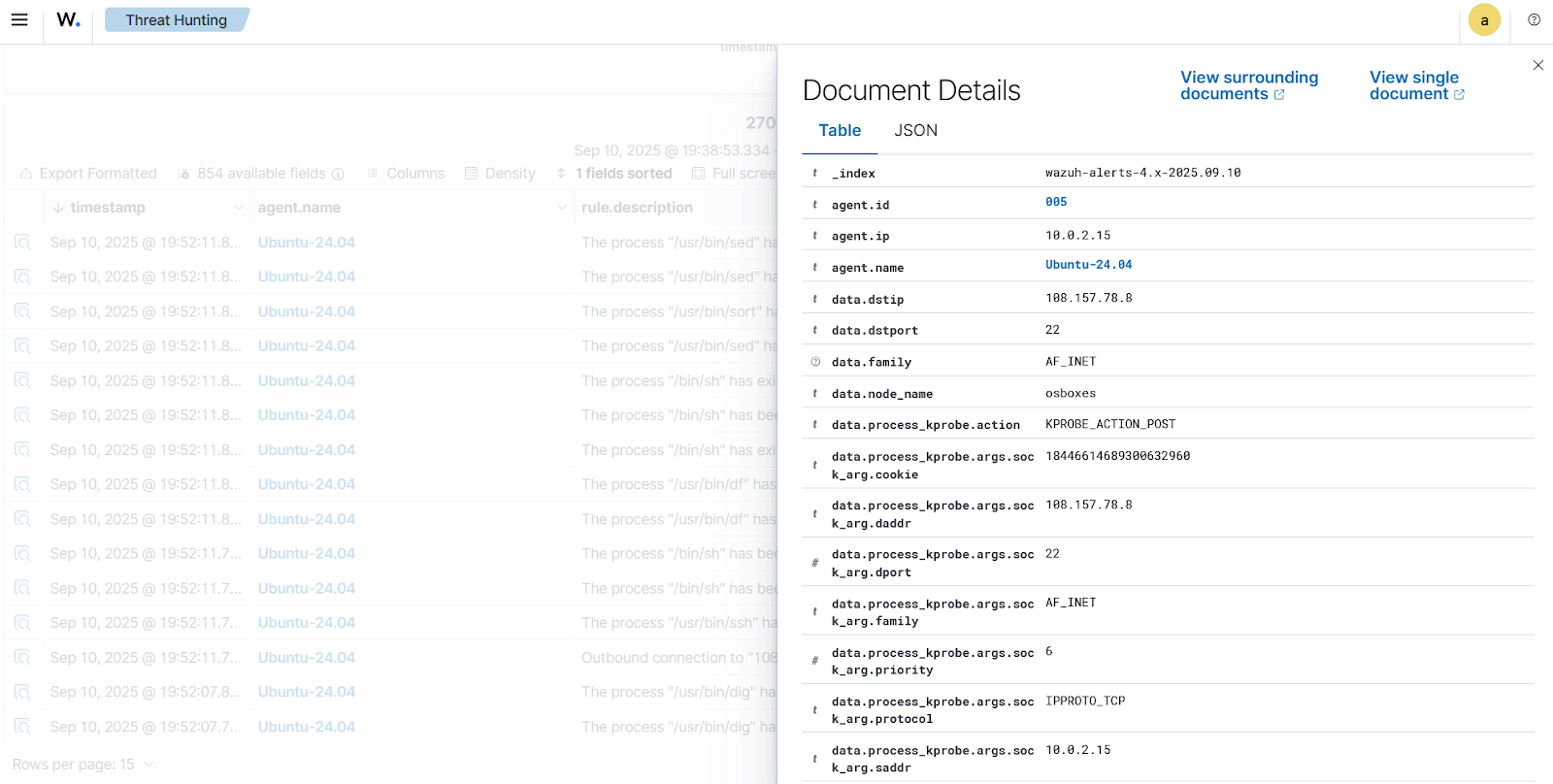 Inspect document details 