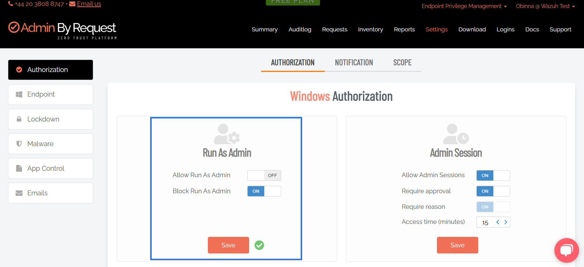 Admin By Request Dashboard
