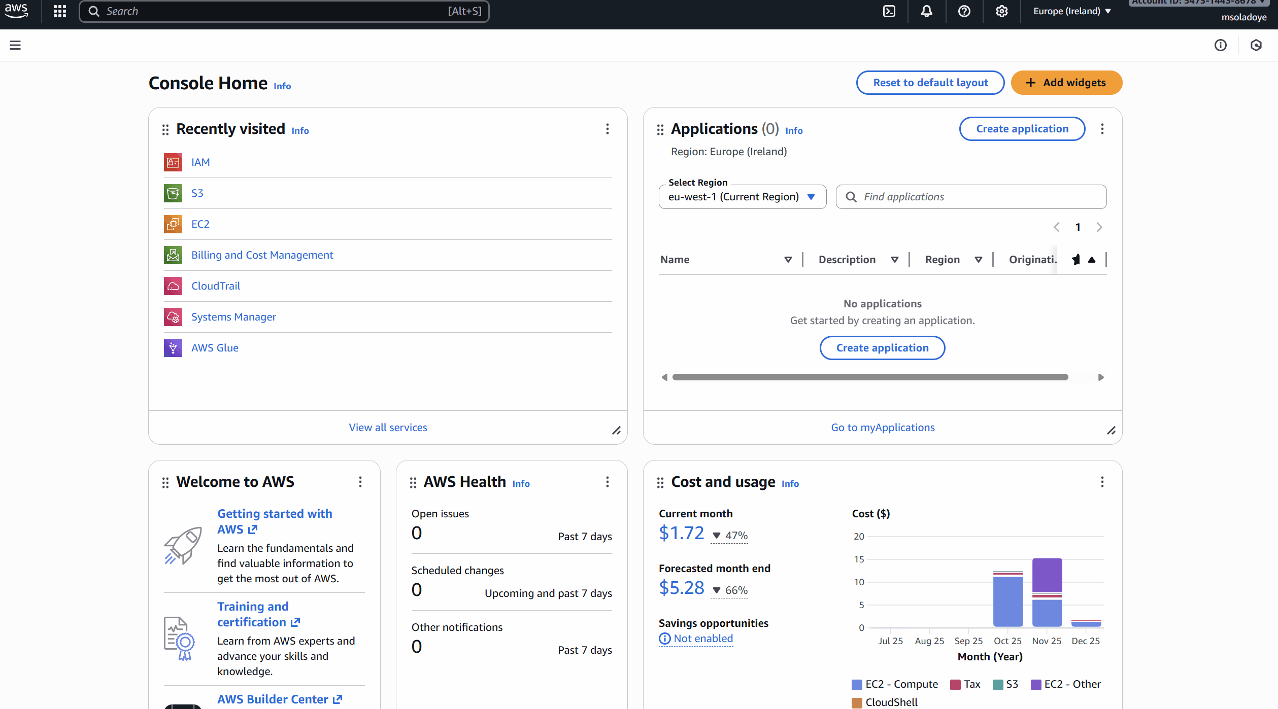 Creating the IAM policy with the required JSON configuration.