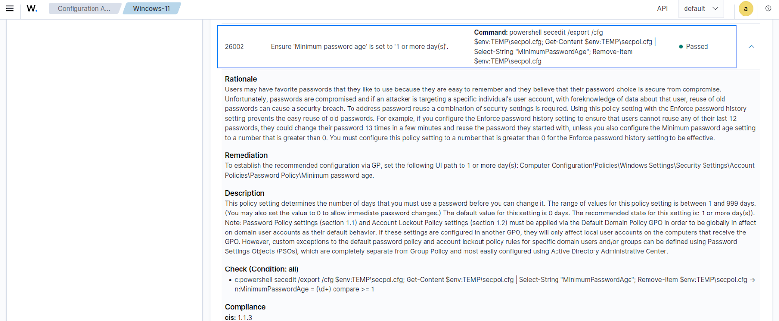 Remediated SCA policy check 26002.