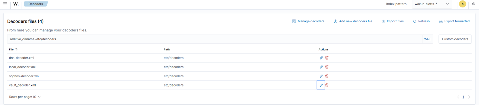 Editing the decoder file.