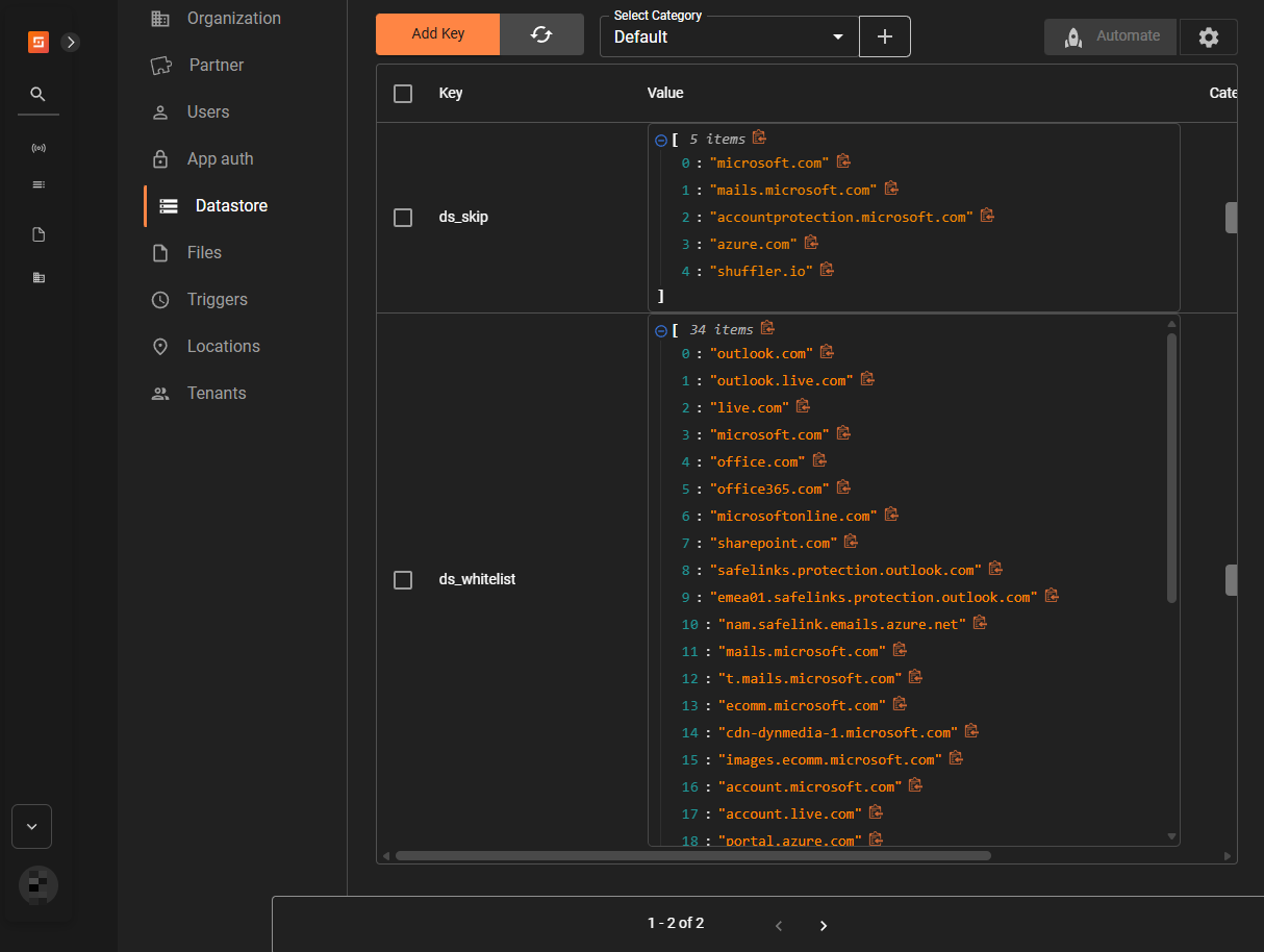 Figure 15: Datastores.