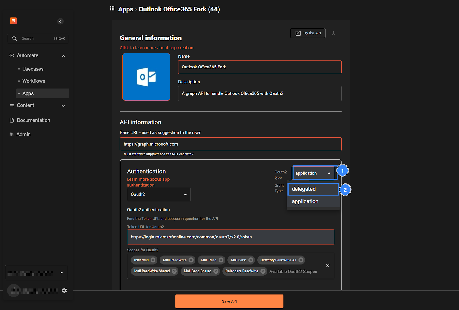 Figure 8: OAuth2 authentication.