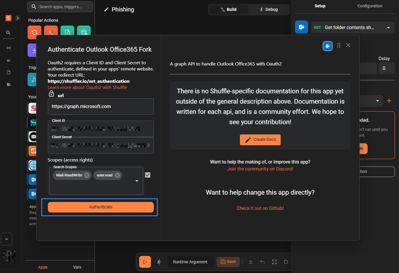 Figure 11: Outlook Office 365 authentication.