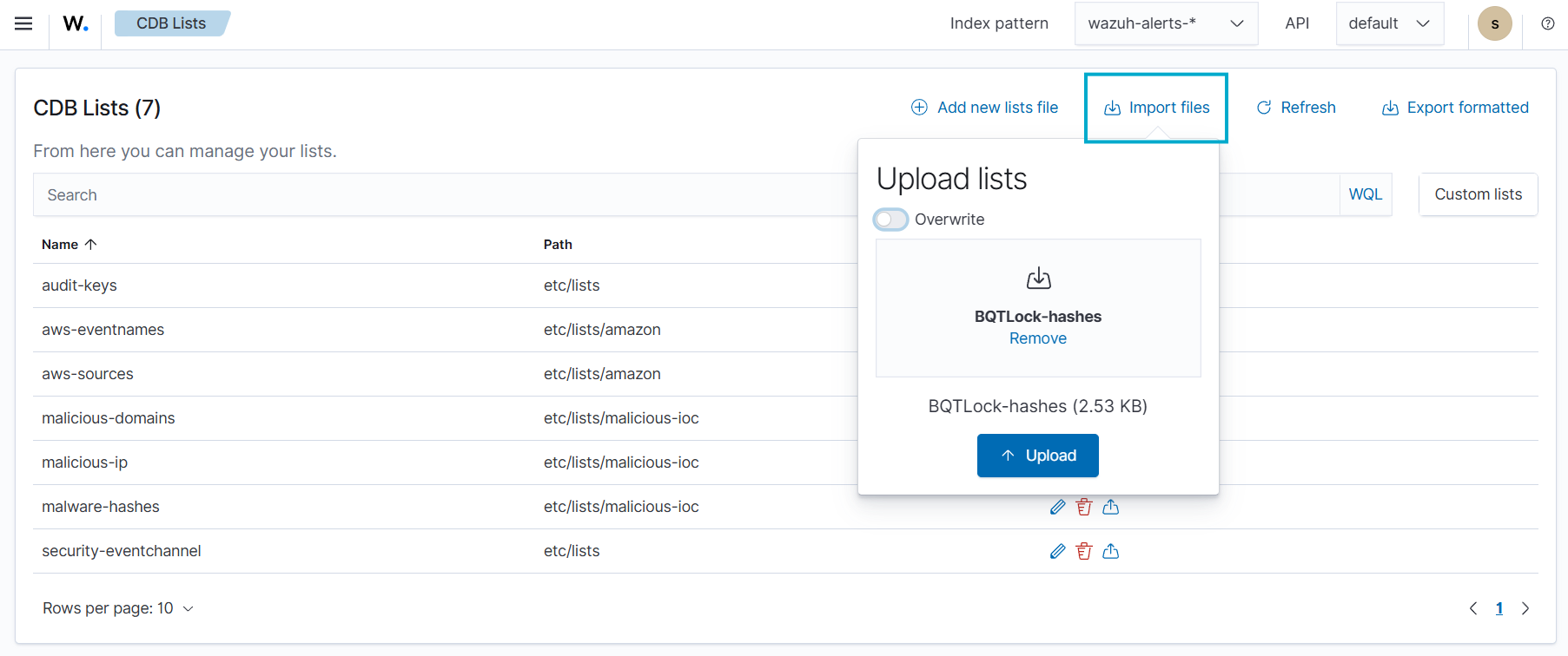 CDB lists