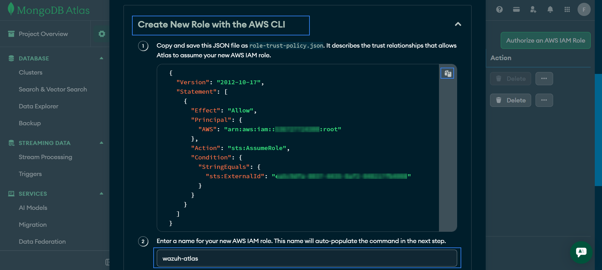 Create AWS IAM role