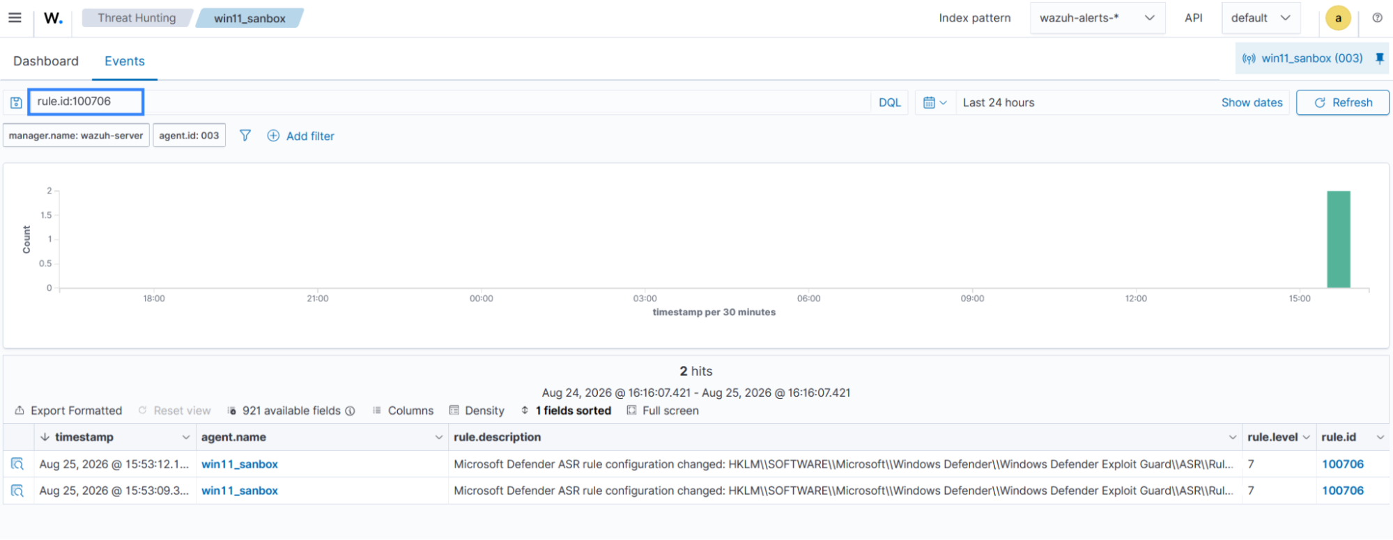 ASR configuration tampering.
