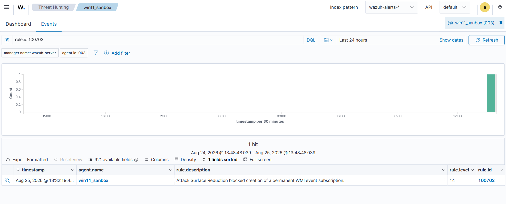 Block persistence through WMI event subscription.
